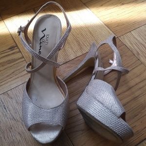 Nina Champagne Evening Platform Sandals